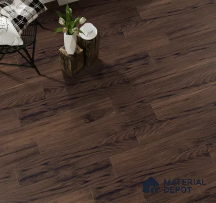 Wenge Wooden Strip Floor & Wall Tile TL 09134 Grainor Wenge Chinnamon 4 ft x 8 Inch Vitrified Carving Matte Finish - 9 mm | Suitable for Living Room, Bedroom, Foyer, Dining | 2-3 mm Spacer is Mandatory