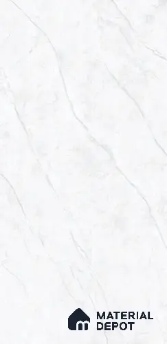 White Marble Wall & Floor Tile TL 10243  Day Fall 5.2 ft x 2.6 ft Vitrified Carving Matte Finish - 9 mm