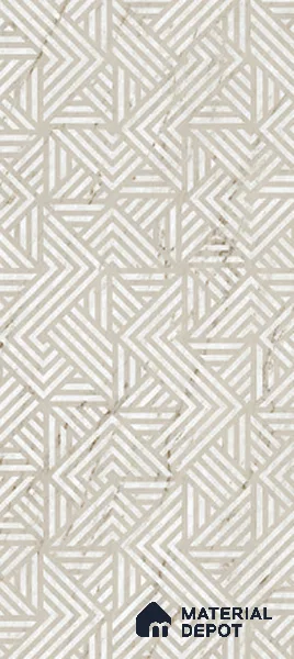 Grey Patterned Wall & Floor Tile TL 10249  Ferior Vortex Decor 5.2 ft x 2.6 ft Vitrified Carving Matte Finish - 9 mm