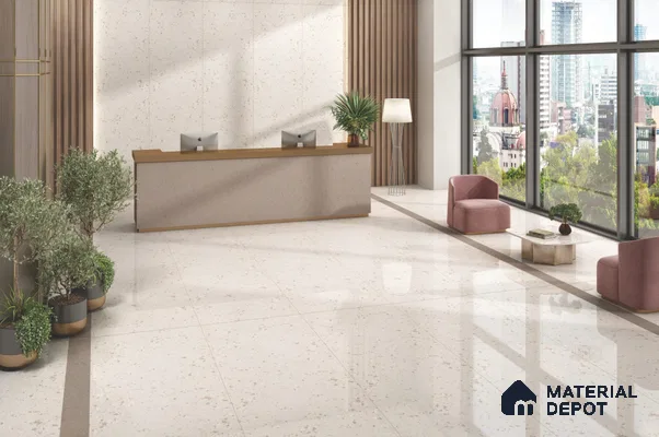 Terrazzo Kitchen Counter Top Slab TL 11510 Mozeco Harmony 8 ft x 3 ft Full Body Glossy Finish - 15 mm | Suitable for Table Top & Window Frame | Adhesive and Spacers Must be Used During Installation
