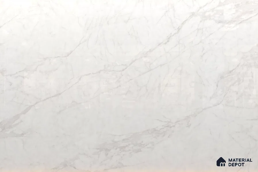 Large Formate Marble Floor & Wall Tile TL 11468 Calacatta Furry 6 ft x 4 ft Vitrified Glossy Finish - 9 mm | 3 Random Design | Suitable for Living Room, Bedroom, Dining & Office