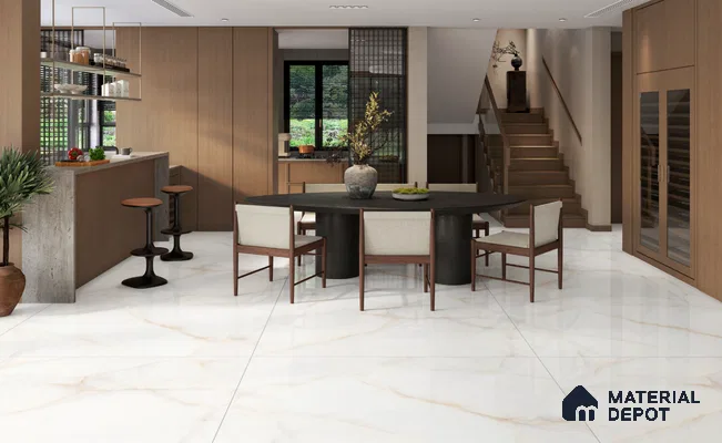 Large Formate Marble Floor & Wall Tile TL 11472 Forenz Gold 6 ft x 4 ft Vitrified Glossy Finish - 9 mm | 3 Random Design | Suitable for Living Room, Bedroom, Dining & Office