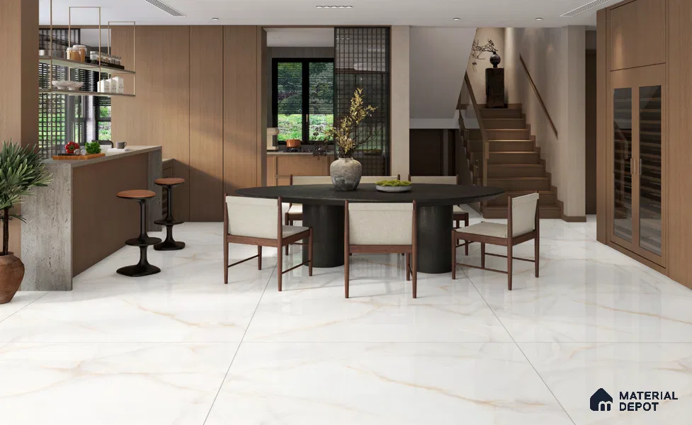 Large Formate Marble Floor & Wall Tile TL 11472 Forenz Gold 6 ft x 4 ft Vitrified Glossy Finish - 9 mm | 3 Random Design | Suitable for Living Room, Bedroom, Dining & Office