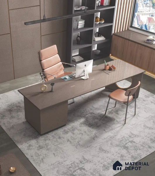 Plain Kitchen Counter Top Slab TL 11529 O Strong Stone Notella 8 ft x 3 ft Fullbody Matte Finish - 15 mm | Suitable for Table Top & Window Frame | Adhesive and Spacers Must be Used During Installation