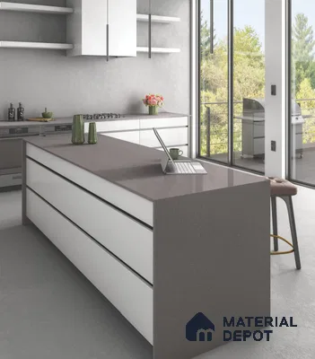 Plain Kitchen Counter Top Slab TL 11529 K Strong Stone Cloud 8 ft x 3 ft Fullbody Matte Finish - 15 mm | Suitable for Table Top & Window Frame | Adhesive and Spacers Must be Used During Installation
