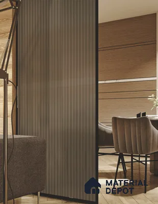 Leather Fluted 1D 05457 Ridgewood 8 ft x 4 ft High Gloss Finish Acrylic Laminate - 3 mm | Suitable for TV Unit,Wardrobe, Kitchen Cabinets