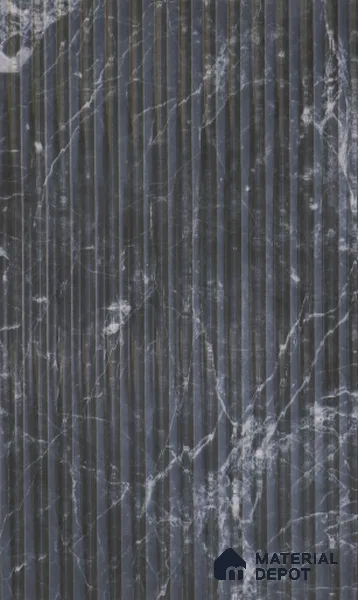 Marble Fluted 1D 05476 Shadow Flutes 8 ft x 4 ft High Gloss Finish Acrylic Laminate - 3 mm | Suitable for TV Unit,Wardrobe, Kitchen Cabinets