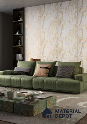 Brown Marble Decorative Wall Panel PN 03922 8 ft x 2 ft Charcoal Panel - 4 mm | Suitable for Feature Wall, TV Unit & Living Room | Width is Subjected to 5% Variation