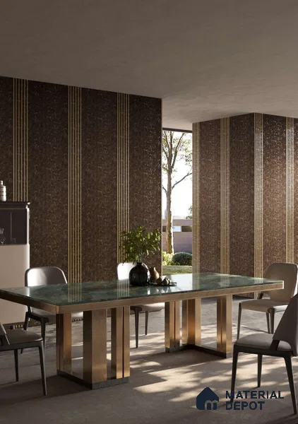Brown Patterned Decorative Wall Panel PN 03940 8 ft x 2 ft Charcoal Panel - 4 mm | Suitable for Feature Wall, TV Unit & Living Room | Width is Subjected to 5% Variation