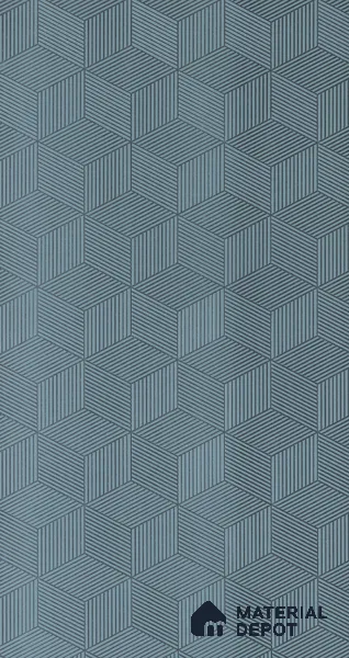 Blue Patterned Look Charcoal Decorative Wall Panel 8 ft x 2 ft - 4 mm | Ideal for Living Room, TV Unit, Bedroom, Feature Wall, Office | PN 00373 B - Pattern 2 | Width is Subjected to 5% Variation
