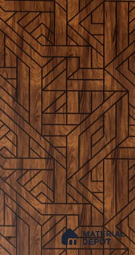 Brown Patterned Look Charcoal Decorative Wall Panel PN 00372 C 8 ft x 2 ft - 4 mm | Suitable for Feature Wall, TV Unit & Living Room | Width is Subjected to 5% Variation