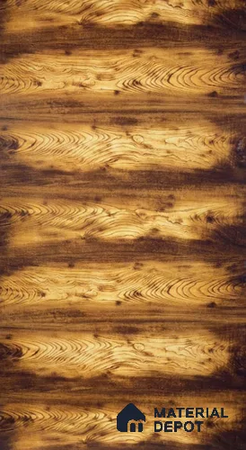 Wooden Look Burnt Larch Wood 8 ft x 4 ft PU Finish PVC Laminate - 1.5 mm | Suitable for TV Unit, Wardrobe, Kitchen Cabinets