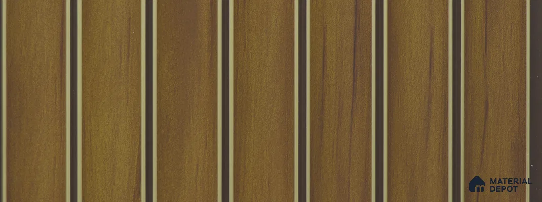 Brown Wooden Look Charcoal Louver/Panel 9.5 ft x 8 inch - 8 mm | Ideal for Living Room, TV Cabinet, Bedroom, Feature Wall, Office | PN 02339