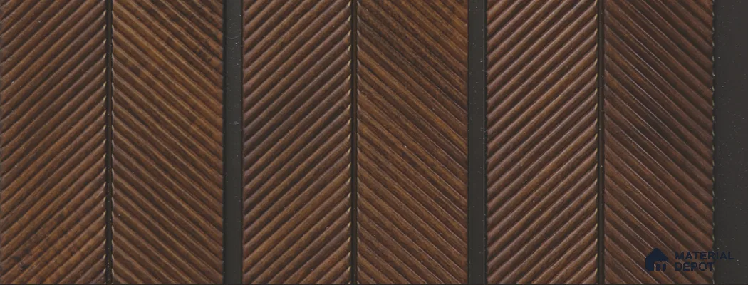 Brown Wooden Louver PN 02347 9.5 ft x 8 inch Charcoal Panel - 8 mm | Suitable for Feature Wall, TV Unit & Living Room | Width is Subjected to 5% Variation
