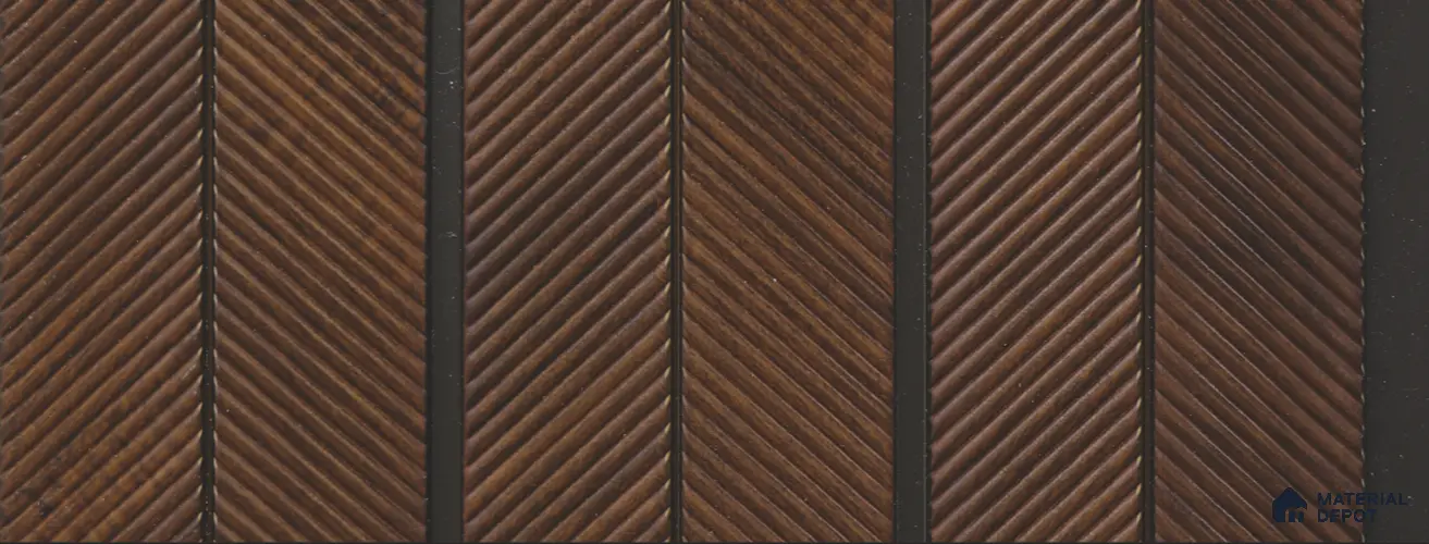 Brown Wooden Louver PN 02347 9.5 ft x 5.9 inch Charcoal Panel - 8 mm | Suitable for Feature Wall, TV Unit & Living Room | Width is Subjected to 5% Variation