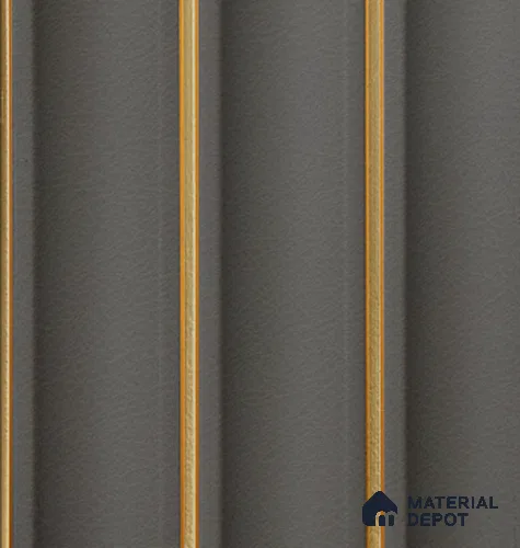Grey Leather Louver PN 04069 9.5 ft x 4.9 inch Charcoal Panel - 12 mm | Suitable for Feature Wall, TV Unit & Living Room | Width is Subjected to 5% Variation