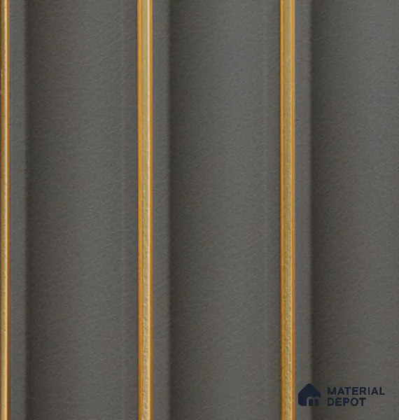 Grey Leather Louver PN 04069 9.5 ft x 4.9 inch Charcoal Panel - 12 mm | Suitable for Feature Wall, TV Unit & Living Room | Width is Subjected to 5% Variation