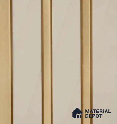 Cream Plain Colour Louver PN 04076 9.5 ft x 4.9 inch Charcoal Panel - 12 mm | Suitable for Feature Wall, TV Unit & Living Room | Width is Subjected to 5% Variation