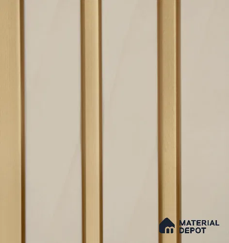 Cream Plain Colour Louver PN 04076 9.5 ft x 4.9 inch Charcoal Panel - 12 mm | Suitable for Feature Wall, TV Unit & Living Room | Width is Subjected to 5% Variation