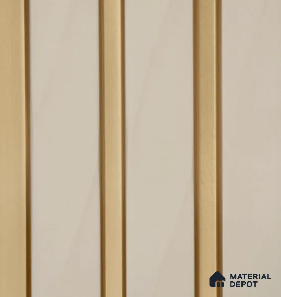 Cream Plain Colour Louver PN 04076 9.5 ft x 4.9 inch Charcoal Panel - 12 mm | Suitable for Feature Wall, TV Unit & Living Room | Width is Subjected to 5% Variation