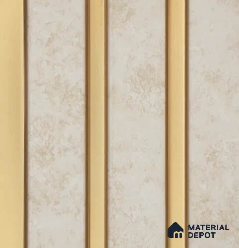 Beige Plain Colour Look Charcoal Louver/Panel 8 ft x 5 inch - 12 mm | Ideal for Living Room, TV Cabinet, Bedroom, Feature Wall, Office | PN 04078 B