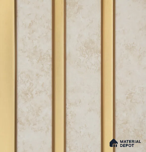 Beige Plain Colour Look Charcoal Louver/Panel 8 ft x 5 inch - 12 mm | Ideal for Living Room, TV Cabinet, Bedroom, Feature Wall, Office | PN 04078 B