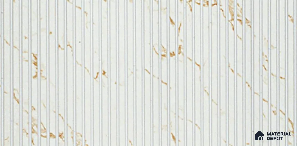 White Marble Louver PN 03852 9.5 ft x 6 inch Charcoal Panel - 10 mm | Suitable for Feature Wall, TV Unit & Living Room | Width is Subjected to 5% Variation