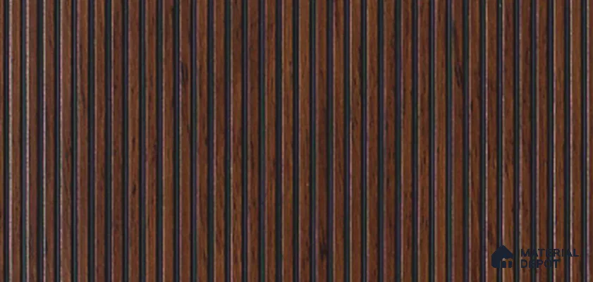 Brown Wooden Louver PN 03858 9.5 ft x 6 inch Charcoal Panel - 10 mm | Suitable for Feature Wall, TV Unit & Living Room | Width is Subjected to 5% Variation