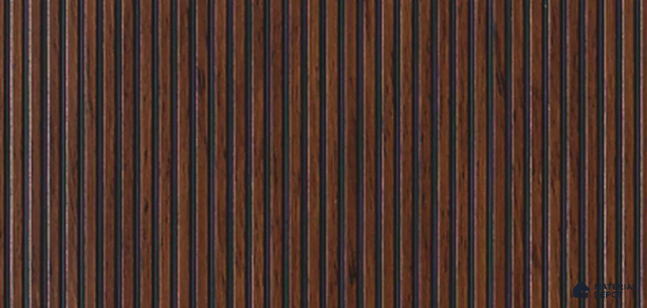 Brown Wooden Louver PN 03858 9.5 ft x 6 inch Charcoal Panel - 10 mm | Suitable for Feature Wall, TV Unit & Living Room | Width is Subjected to 5% Variation