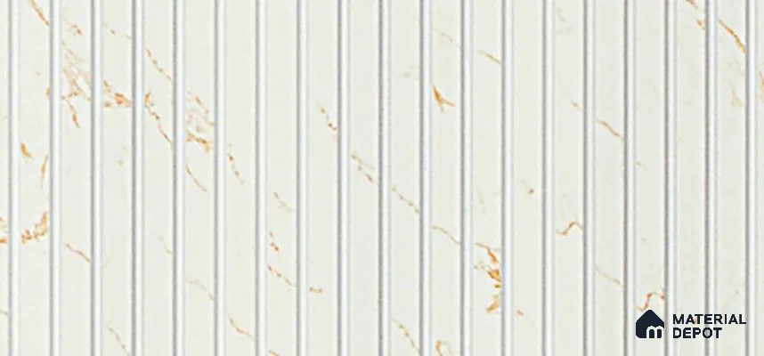 White Marble Louver PN 03868 9.5 ft x 6 inch Charcoal Panel - 10 mm | Suitable for Feature Wall, TV Unit & Living Room | Width is Subjected to 5% Variation