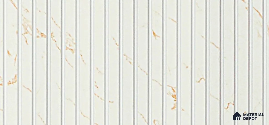 White Marble Louver PN 03868 9.5 ft x 6 inch Charcoal Panel - 10 mm | Suitable for Feature Wall, TV Unit & Living Room | Width is Subjected to 5% Variation