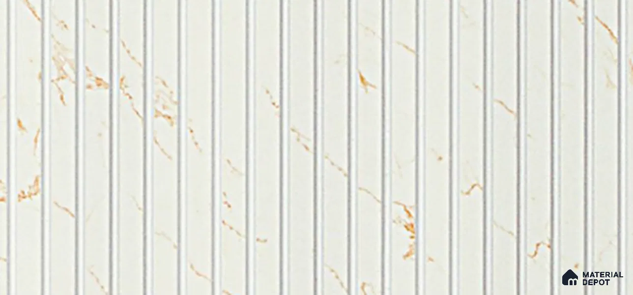 White Marble Louver PN 03868 9.5 ft x 6 inch Charcoal Panel - 10 mm | Suitable for Feature Wall, TV Unit & Living Room | Width is Subjected to 5% Variation