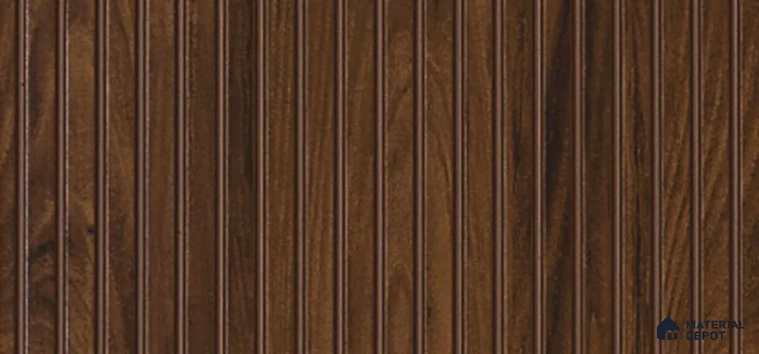 Brown Wooden Louver PN 03870 9.5 ft x 6 inch Charcoal Panel - 10 mm | Suitable for Feature Wall, TV Unit & Living Room | Width is Subjected to 5% Variation