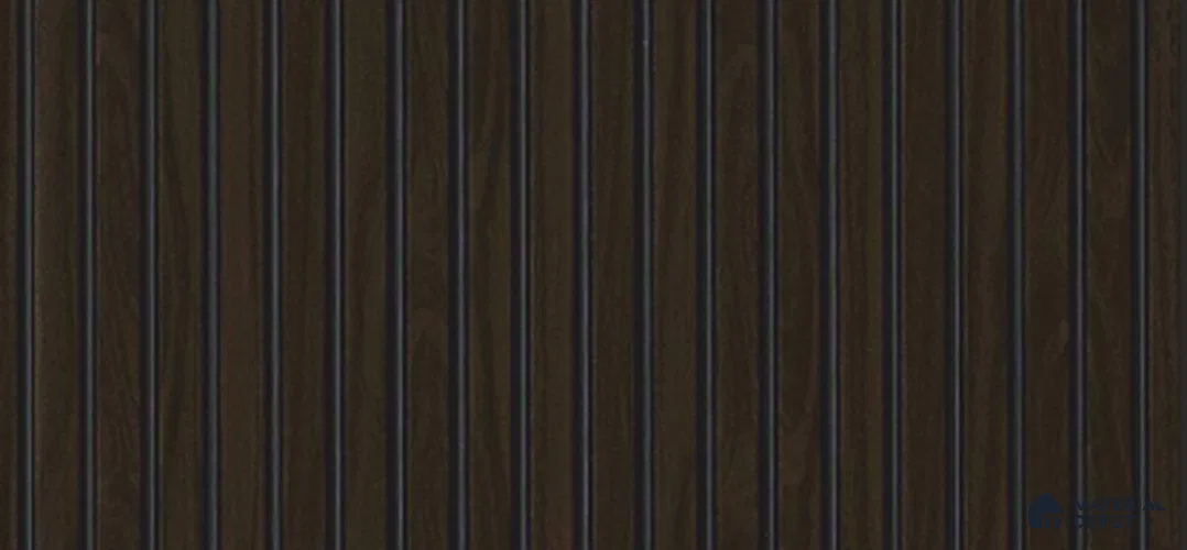 Brown Wooden Louver PN 03873 9.5 ft x 6 inch Charcoal Panel - 10 mm | Suitable for Feature Wall, TV Unit & Living Room | Width is Subjected to 5% Variation
