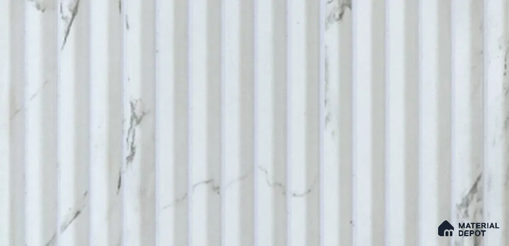 White Marble Louver PN 03907 9.5 ft x 6 inch Charcoal Panel - 10 mm | Suitable for Feature Wall, TV Unit & Living Room | Width is Subjected to 5% Variation