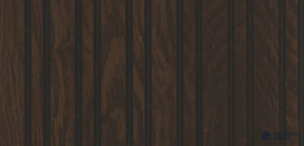 Brown Wooden Louver PN 03919 9.5 ft x 6 inch Charcoal Panel - 10 mm | Suitable for Feature Wall, TV Unit & Living Room | Width is Subjected to 5% Variation