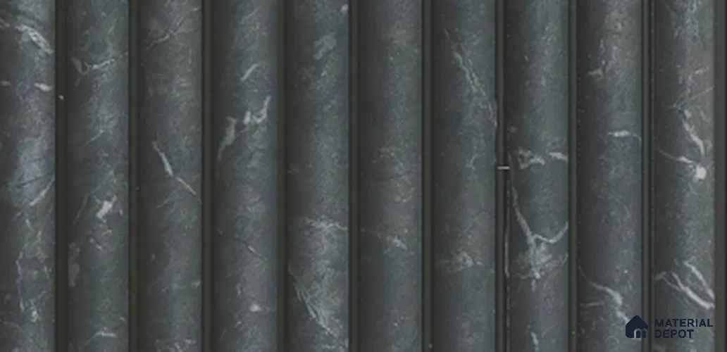 Grey Marble Louver PN 03903 9.5 ft x 6 inch Charcoal Panel - 10 mm | Suitable for Feature Wall, TV Unit & Living Room | Width is Subjected to 5% Variation