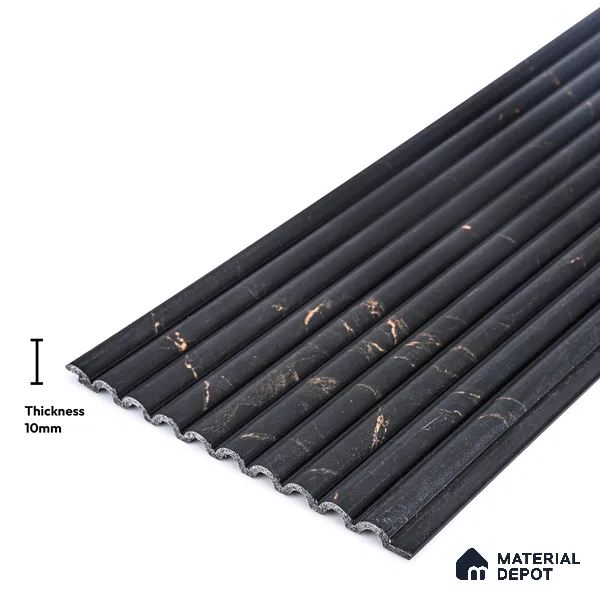Black Marble Look PN 03904 9.5 ft x 6 inch Charcoal Panel - 10 mm | Suitable for Feature Wall, TV Unit & Living Room | Width is Subjected to 5% Variation