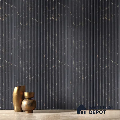 Black Marble Look PN 03904 9.5 ft x 6 inch Charcoal Panel - 10 mm | Suitable for Feature Wall, TV Unit & Living Room | Width is Subjected to 5% Variation