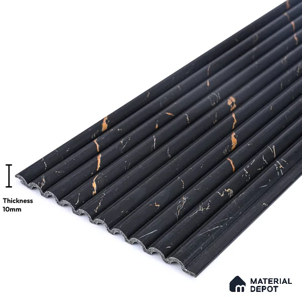 Black Marble Look PN 03905 9.5 ft x 6 inch Charcoal Panel - 10 mm | Suitable for Feature Wall, TV Unit & Living Room | Width is Subjected to 5% Variation