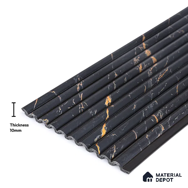 Black Marble Look PN 03897 9.5 ft x 6 inch Charcoal Panel - 10 mm | Suitable for Feature Wall, TV Unit & Living Room | Width is Subjected to 5% Variation