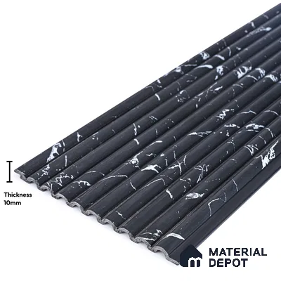Black Marble Look PN 03899 9.5 ft x 6 inch Charcoal Panel - 10 mm | Suitable for Feature Wall, TV Unit & Living Room | Width is Subjected to 5% Variation
