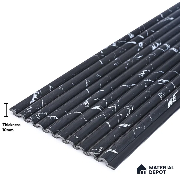 Black Marble Look PN 03899 9.5 ft x 6 inch Charcoal Panel - 10 mm | Suitable for Feature Wall, TV Unit & Living Room | Width is Subjected to 5% Variation