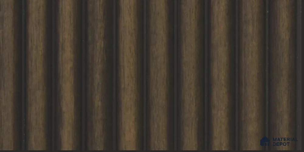Brown Wooden Louver PN 03895 9.5 ft x 6 inch Charcoal Panel - 10 mm | Suitable for Feature Wall, TV Unit & Living Room | Width is Subjected to 5% Variation