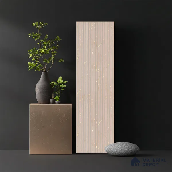 Cream Stone Look PN 03861 9.5 ft x 6 inch Charcoal Panel - 10 mm | Suitable for Feature Wall, TV Unit & Living Room | Width is Subjected to 5% Variation