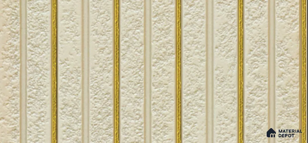 Beige Stone Louver PN 03862 9.5 ft x 6 inch Charcoal Panel - 10 mm | Suitable for Feature Wall, TV Unit & Living Room | Width is Subjected to 5% Variation
