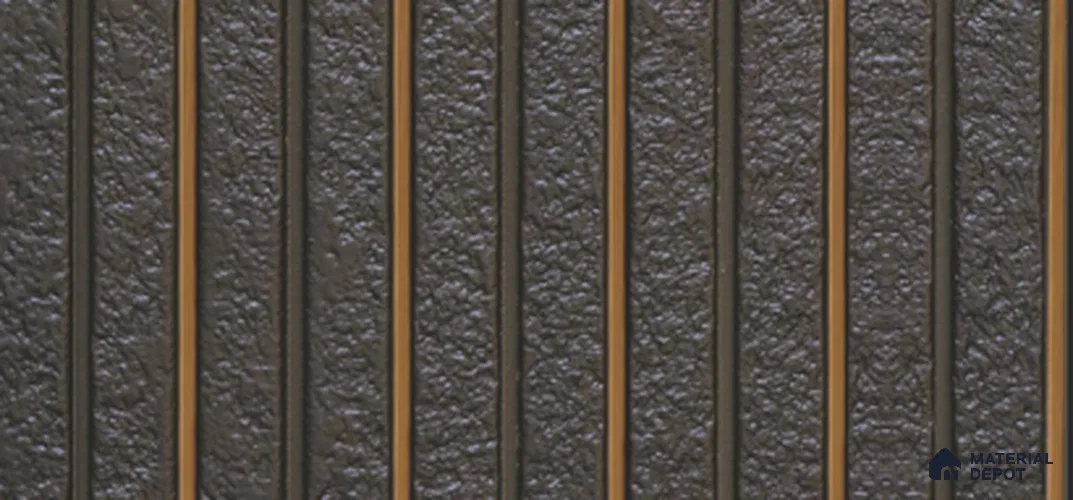 Black Stone Louver PN 03867 9.5 ft x 6 inch Charcoal Panel - 10 mm | Suitable for Feature Wall, TV Unit & Living Room | Width is Subjected to 5% Variation