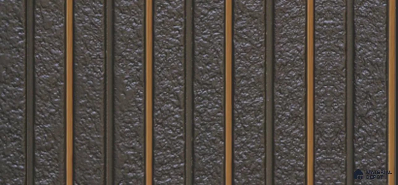 Black Stone Louver PN 03867 9.5 ft x 6 inch Charcoal Panel - 10 mm | Suitable for Feature Wall, TV Unit & Living Room | Width is Subjected to 5% Variation