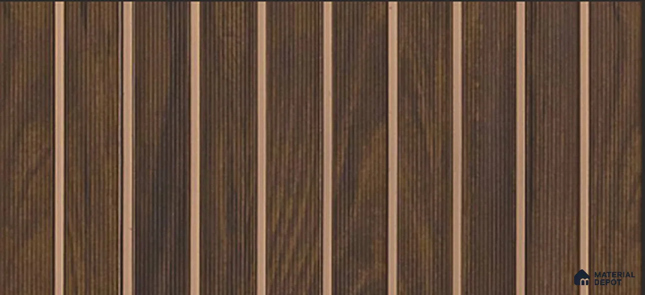 Brown Wooden Louver PN 03881 9.5 ft x 6 inch Charcoal Panel - 10 mm | Suitable for Feature Wall, TV Unit & Living Room | Width is Subjected to 5% Variation