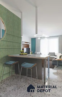 Green Patterned Look Metal Decorative Wall Panel PN 04748 8 ft x 2 ft - 1.5 mm | Suitable for Feature Wall, TV Unit & Living Room | Width is Subjected to 5% Variation